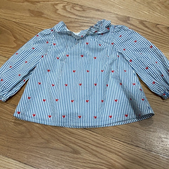 GAP Other - Baby Gap Ruffle Collar Hearts & Stripes Shirt